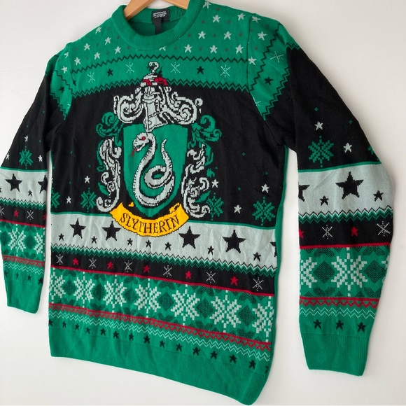 Harry Potter Slytherin Christmas Crew Neck Sweater - Picture 2 of 7